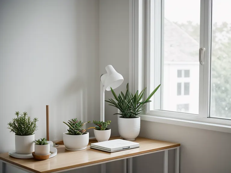 Espace de travail calme, ordinateur fermé et verre d'eau, symbole d'affirmation de soi et de prévention du burnout