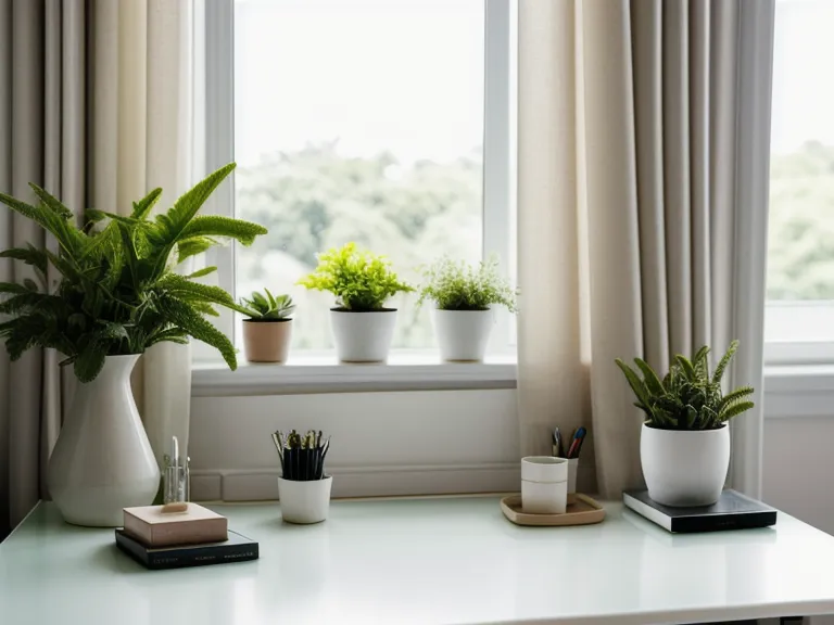Plante verte à côté d'un ordinateur fermé, image d'un meilleur équilibre en fin de journée de travail