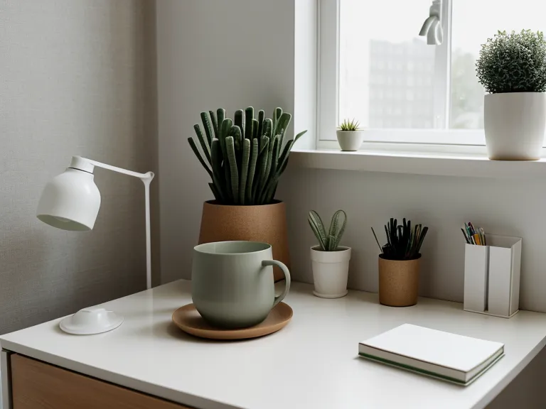 Mains posées à plat sur un bureau en bois, geste pour retrouver son calme pendant un imprévu au bureau