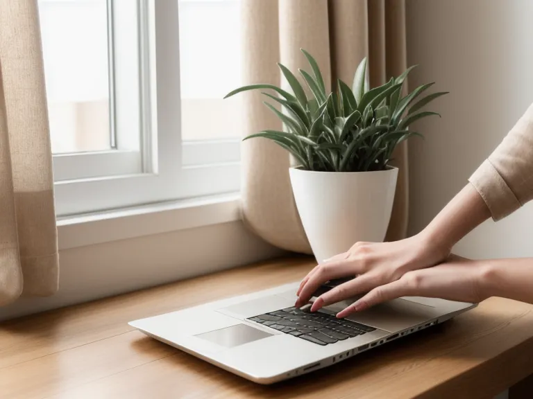 Gestion du stress au bureau : mains qui ferment l'ordinateur portable pour marquer la fin de journée